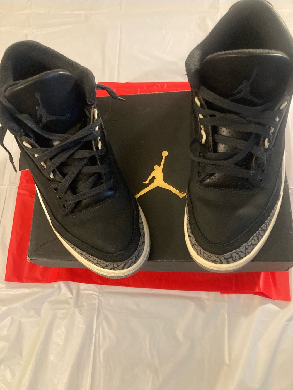 Jordan Men Black Sneakers with Grey Elephant Print